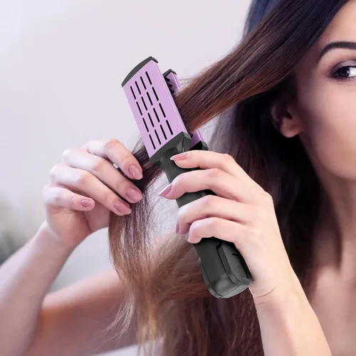 Miniatura 2 de ZJchao Peine de doble cepillo para alisar el cabello, cepillo de cerdas de doble extremo, peine alisador de abrazadera, resistente a altas