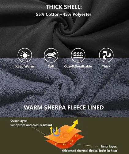 Miniatura 103 de GEEK LIGHTING Sudadera con capucha y cremallera para hombre, forro polar, chaqueta gruesa con capucha para invierno, cálida sudadera atlética