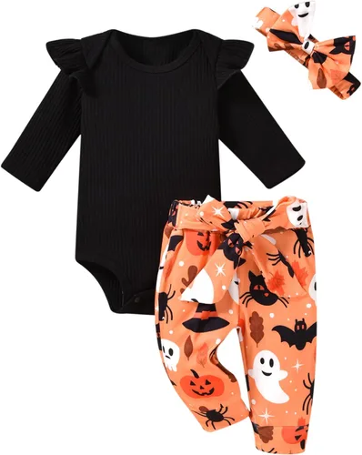 Miniatura 231 de Aalizzwell Conjunto de mameluco acanalado para bebé recién nacido prematuro para otoño e invierno