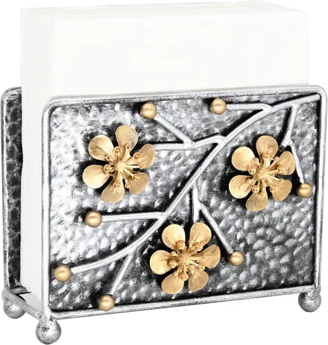 Miniatura 6 de Servilletero de mesa de metal con dispensador de pañuelos independiente (Negro)