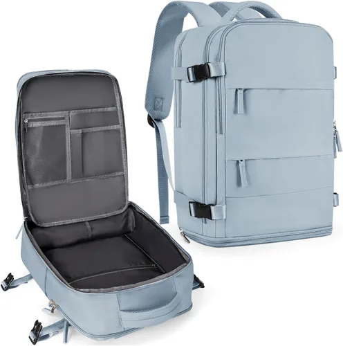 Miniatura 27 de coowoz Mochila grande de viaje para mujeres y hombres, mochila de transporte, mochila para senderismo impermeable, mochila deportiva para Rosa
