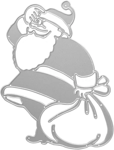 Miniatura 6 de Troqueles de metal para Papá Noel, Navidad, Papá Noel, lleva una bolsa, Papá Noel trae regalos troquelados troquelados, plantillas en relieve, molde
