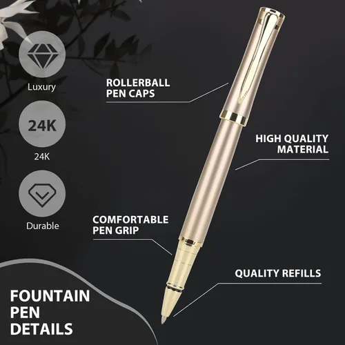 Miniatura 2 de cheericome Bolígrafo de lujo, profesional y ejecutivo, perfecto para escritura suave y sedosa, con caja de regalo, bonito bolígrafo para hombres