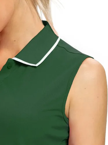 Miniatura 3 de Camisetas tipo polo para mujer, sin mangas, para golf, tenis, UPF 50+, ligeras