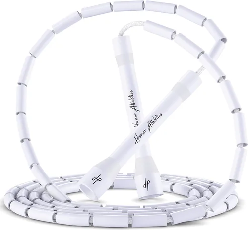 Honor Athletics Cuerda de saltar con cuentas 2.0, ajustable con asas irrompibles y cuentas inastillables para un entrenamiento mejorado de fitness