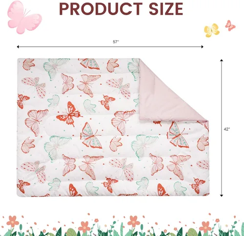 Miniatura 8 de david's kids Juego de ropa de cama de 4 piezas para niños pequeños - Juego de ropa de cama suave y transpirable para niñas, incluye edredón