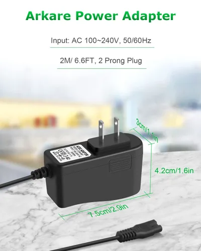 Miniatura 6 de Meridian - Cargador de repuesto para Meridian Original M2B M2C M2G para afeitadora eléctrica de 5 V, cable de carga para cable de alimentación Negro