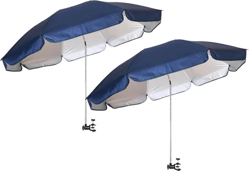 Miniatura 11 de AMMSUN Paraguas para silla XL con abrazadera universal ajustable de 47 pulgadas y giratorio de 360 grados UPF 50+, abrazadera portátil para silla