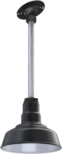 Miniatura 22 de Steel Lighting Co. Inglewood - Lámpara de granero Lámpara montada en el techo Cúpula redonda de 8 pulgadas vástago inclinado de 12 pulgadas