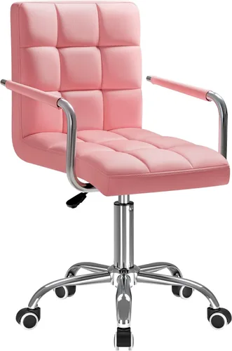 Miniatura 12 de Furmax silla de oficina con respaldo medio de piel sintética, silla ejecutiva moderna, ajustable, silla de escritorio para el hogar, silla de Negro