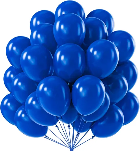 PartyWoo - Globos azul rey de 101 unidades, 12 pulgadas, globos de helio de látex azul oscuro, para revelación de género, cumpleaños, boda, Azul-y59