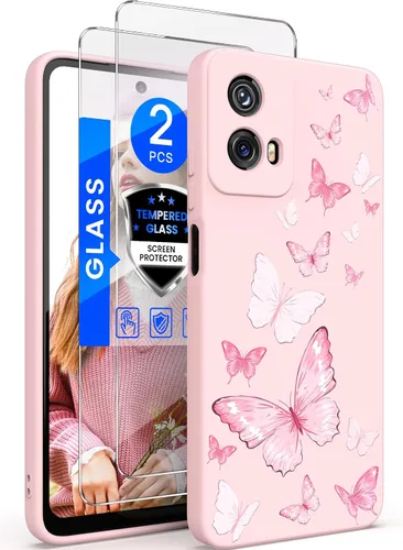 Yucenx Funda para Motorola Moto G 5G 2024 de 6.6 pulgadas, funda de silicona líquida floral para niñas y mujeres, a prueba de golpes, antiarañazos,
