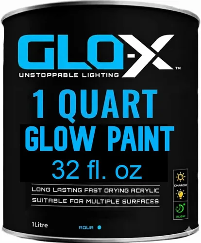 Miniatura 8 de GLO-X Pintura en aerosol que brilla en la oscuridad - Haz que las decoraciones de Halloween interiores y exteriores brillen con neón fluorescente