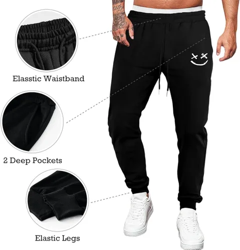 Miniatura 3 de Renaowin Pantalones deportivos para hombre, ligeros, ajustados, con cordón en la cintura, con bolsillos, para entrenamiento, correr, gimnasio, a