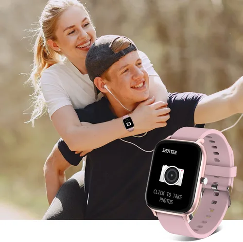 Miniatura 5 de Reloj inteligente para hombres y mujeres, compatible con iPhone, Samsung, teléfono Android, pantalla táctil completa de 1.69 pulgadas, IP68, Rosa