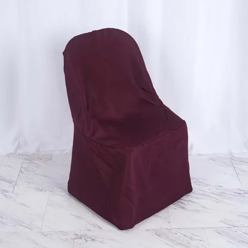 Miniatura 10 de Tableclothsfactory - 20 unidades de fundas de silla de lino y poliéster color rubor, para sillas plegables y de comedor, para eventos de boda