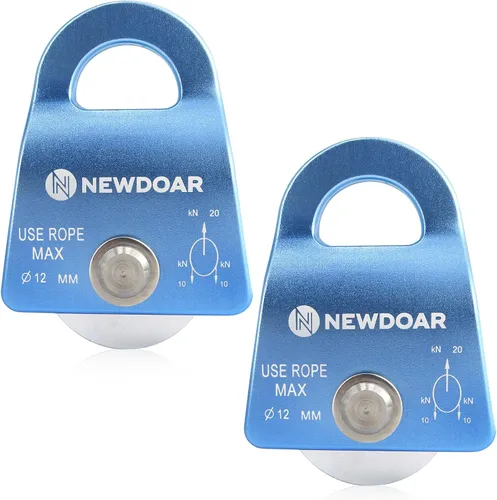 Miniatura 10 de NewDoar Micro Mobile Single Polea, 20kN (4500 lb) Max Rope 1/2 in para aparejos arboristas escalada rescate, certificado CE