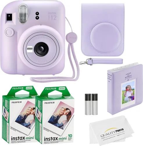 Miniatura 11 de Fujifilm Cámara instantánea Instax Mini 12 + 20 impresiones fotográficas + paquete de calidad fotográfica, funda, calcomanías decorativas, marcos