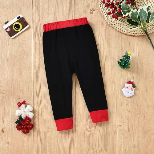 Miniatura 5 de Conjunto de ropa de Navidad con estampado de Papá Noel para niñas pequeñas, conjunto de ropa de Navidad de 3 piezas