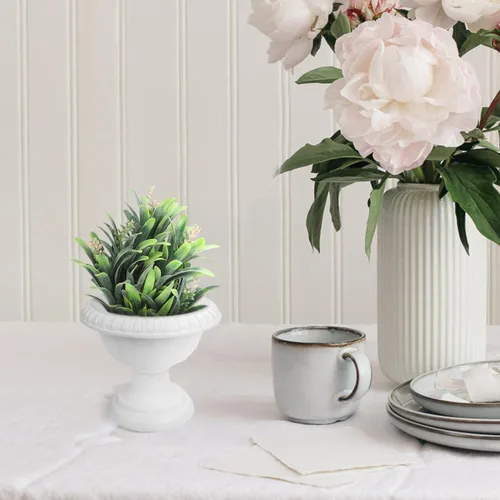 Miniatura 8 de Cabilock 4 mini macetas romanas decorativas de plástico para bodas, carreteras, pasillos, jardín, patio, uso doméstico, contenedores de plantas