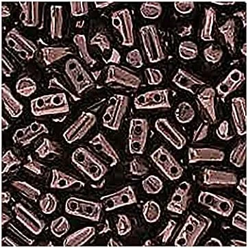 Miniatura 4 de Cilindro de cuentas de vidrio prensado Matubo Rulla de 0.35 oz con dos agujeros, 0.118 x 0.197 in, color plateado Tweedy Tweedy Silver