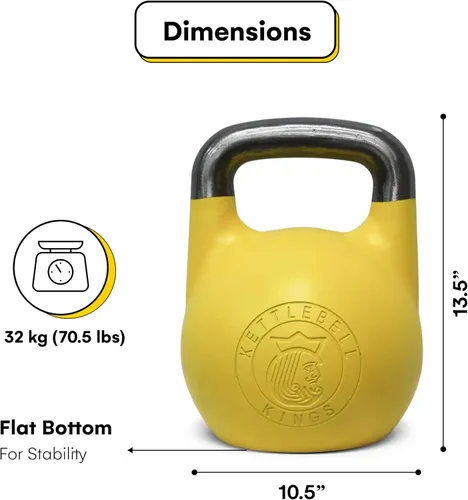Miniatura 3 de Kettlebell Kings Pesas rusas de competición Kettlebell Kings Peso (mango de 33mm) 4-32 KG Mancuernas Equipo de entrenamiento en el gimnasio