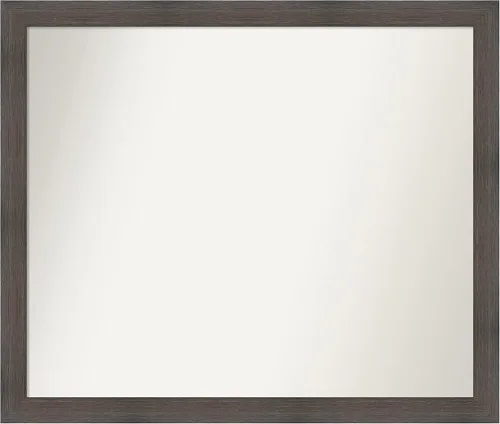 Miniatura 564 de Amanti Art Espejo de pared personalizado no biselado (24 x 27 pulgadas), marco estrecho de nogal chipre - varios tamaños personalizados - Espejo