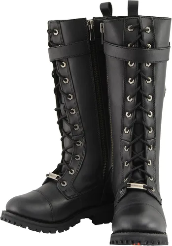Miniatura 3 de Milwaukee Leather Botas de tiro alto de encaje a punta de 14 pulgadas para mujer Redondo Ancho - Mbl9355w