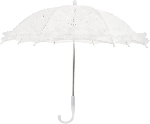 Kisangel 1 sombrilla de encaje blanco vintage para boda nupcial paraguas bordado para boda y fiesta celebración color surtido A