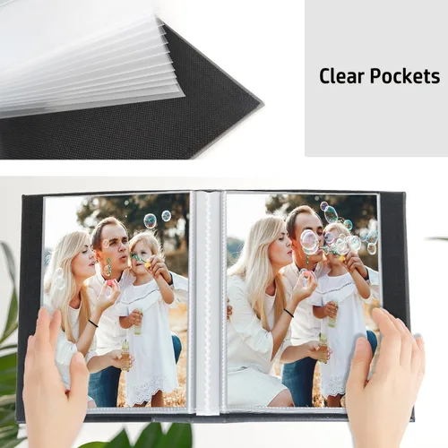 Miniatura 5 de Artmag - Paquete de 2 álbumes de fotos pequeños de 4 x 6 pulgadas, cada paquete con 26 páginas transparentes, para 52 fotos verticales de 4 x 6