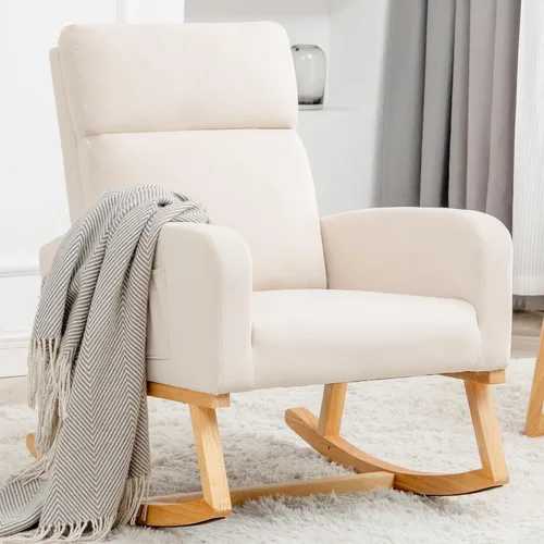 Mecedora para habitación del bebé, sillas decorativas modernas tapizadas para enfermería, sillón acolchado para sala de estar, dormitorio, color