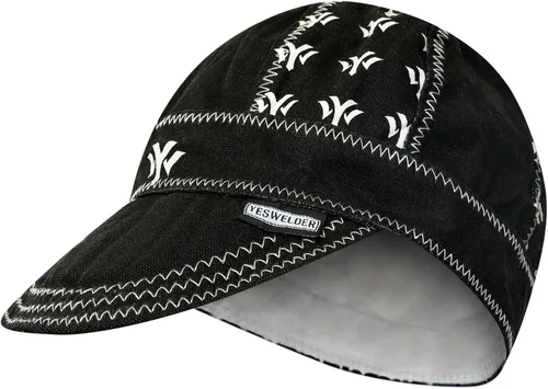 Miniatura 7 de YESWELDER Gorra de soldadura, Negro 7-5/8", Gorra protectora reversible resistente al calor para soldadores