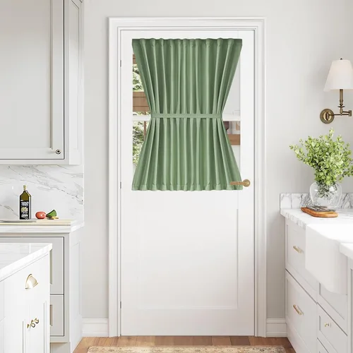 Miniatura 82 de Vatge - Cortinas autoadhesivas para puerta francesa, tratamiento de ventana con filtro de luz sin varillas ni perforaciones para puertas de cristal