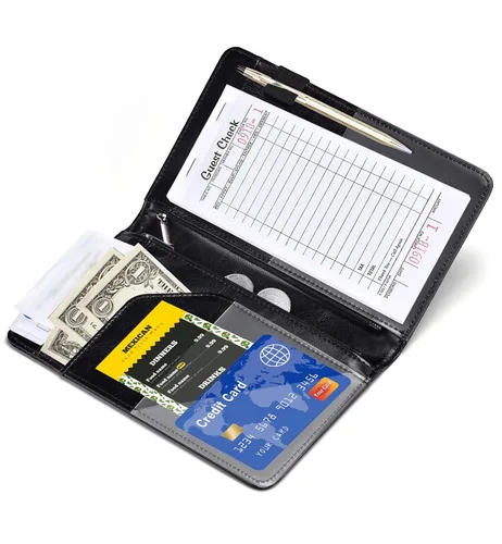 Miniatura 4 de Libreta organizadora para camarera Book&Waitstaff; de piel con brillos y cartera y bolsillo con cierre; lindo organizador con bolsillo para monedas