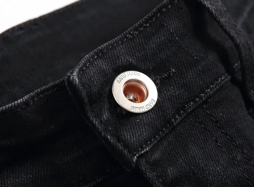 Miniatura 8 de OIIIO Jeans elásticos rasgados de ajuste regular para hombre