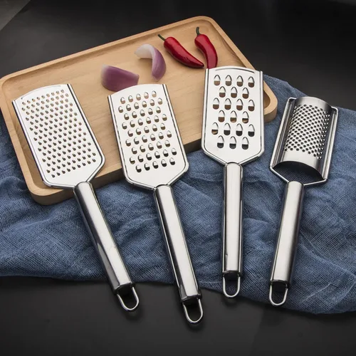 Miniatura 4 de Rallador de queso vegetal, rallador de limón de metal duradero a prueba de óxido con asa, rallador plano de mano para queso, chocolate, especias
