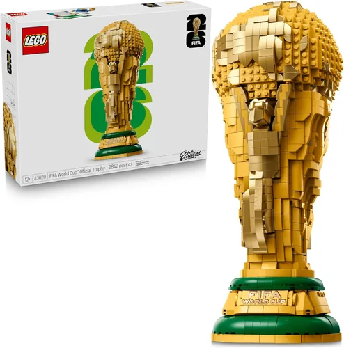 Conjunto de construcción del trofeo oficial del Mundial de la FIFA de LEGO Ediciones - Kit para exhibición en dormitorio, oficina en casa, estante