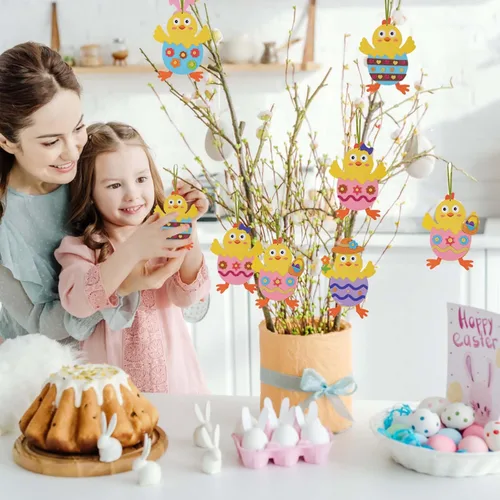 Miniatura 4 de Fennoral Paquete de 12 manualidades de Pascua para niños, haz tu propia espuma de pollo de Pascua, decoración de manualidades y manualidades