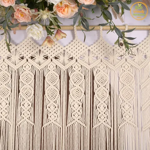 Miniatura 4 de Cortinas de Macramé para Puertas, Colgante de Pared de Macramé, Cortina de Puerta con Cuentas, Telón de Fondo Boho, Cuentas Colgantes para Puertas