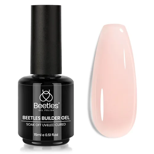 Miniatura 11 de Beetles Gel de uñas en gel de construcción 15ML, Gel fortalecedor de construcción 7 en 1, gel de uñas de extensión de uñas rosa nude translúcido