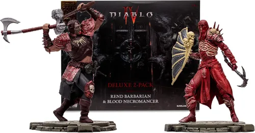 McFarlane Toys - Diablo IV Rend Bárbaro y Nigromante de Sangre Paquete de 2 Figuras Posadas con Etiqueta de Oro 1:12 Escala 1:12, Etiqueta Dorada,