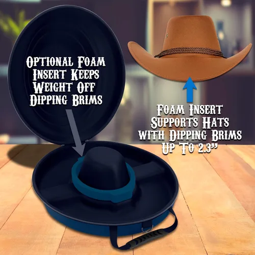 Miniatura 5 de CASEMATIX Caja de sombrero de vaquero y almacenamiento portátil para sombreros de vaquero para bordes de hasta 4.75 pulgadas, funda rígida