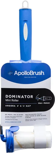 Miniatura 2 de Apollo Brush Dominator Series Angora - Mini rodillo de siesta de 1/2 pulgada con marco y tubo de almacenamiento + 10 paquetes de recambio + 500