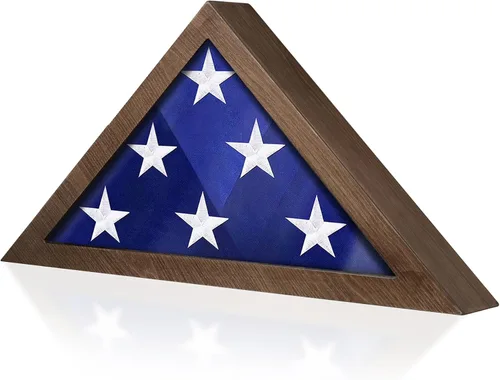 Miniatura 8 de ASmileIndeep Vitrina de bandera – Caja de sombra de bandera fúnebre y militar de 5' x 9.5' con vidrio templado HD y montaje en pared, marco