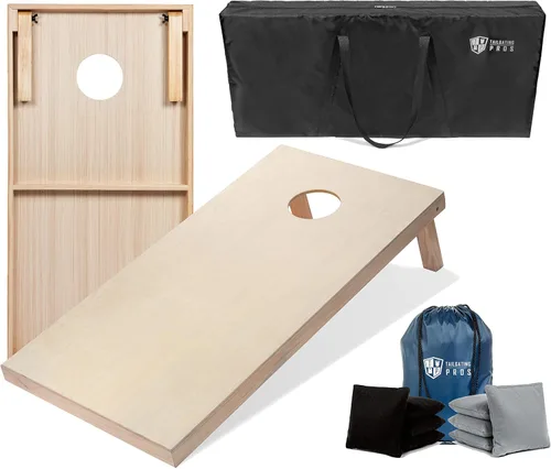 Miniatura 46 de Tailgating Pros Tablas para juego de cornhole - 4 x 2 pies y 3 x 2 pies. Juego de cornhole con estuche de transporte y juego de 8 bolsas de maíz