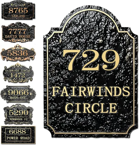 Miniatura 18 de Placa personalizada de dirección de casa, letrero de dirección de nombre de calle personalizado para números de casa, placa para buzón de garaje
