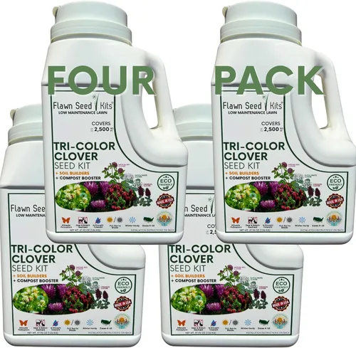 Miniatura 9 de Flawn Seed Kits Kit de semillas de trébol tricolor, esparcidor fácil de esparcir, bajo mantenimiento, cubierta de suelo alternativa, cubre hasta