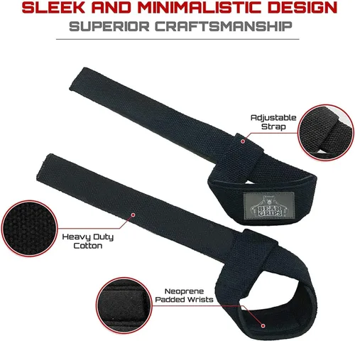 Miniatura 2 de Bear Grips Correas de levantamiento - Correas de gimnasio y levantamiento de pesas para hombres y mujeres, soporte de peso muerto, 2 pares