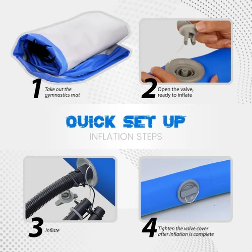 Miniatura 6 de Tuxedo Sailor Inflatable Gymnastics Tumbling Mat Tumble Track Thickness Floor Mat With Electric Air Pump for