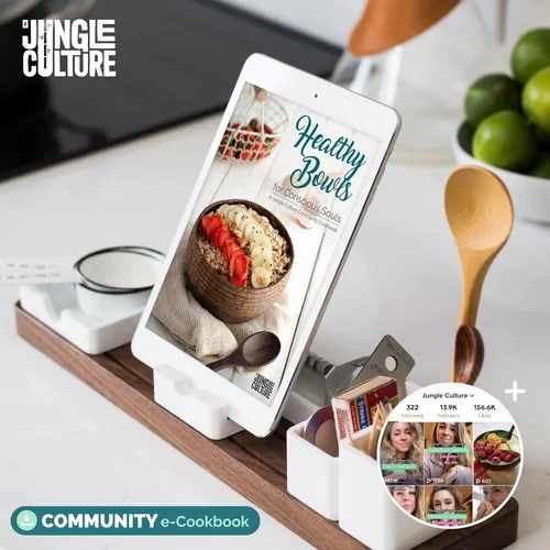 Miniatura 8 de Jungle Culture Juego de 2 cuencos de coco pulido y cucharas de madera con pajitas de bambú • Tazones de yogur natural y batidos ideales para creami